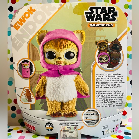 STAR WARS Galactic Pals EWOK GIRL 11" Pink PLUSH Figure + Satchel NIB - Picture 2 of 2